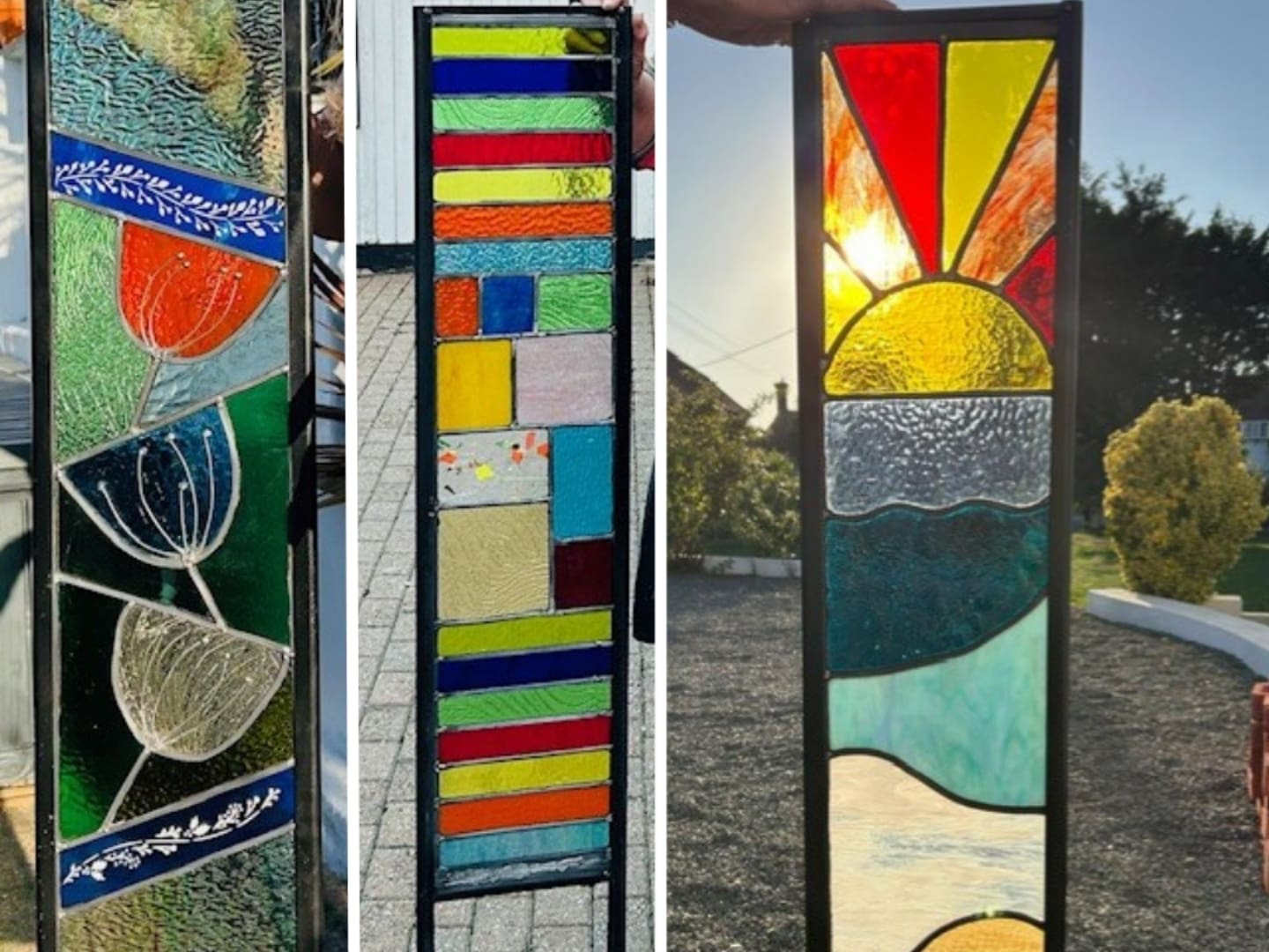 Garden Stained Glass Leaded Panel