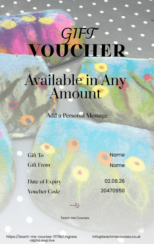 Craft Wet Felt Bag Gift Voucher Portrait